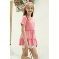 thumbnail image 4 of Sherrylily Girls Cute Short Sleeve Tunic Tops Casual Loose Ruffle T Shirts Kids Summer Blouses 4-15 Years, 4 of 6