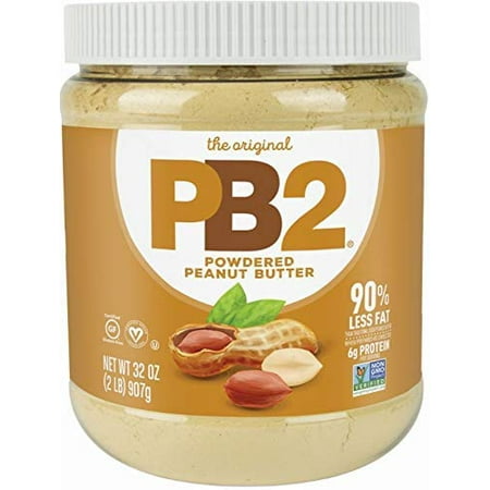 PB2 Original Powdered Peanut Butter - [2 Lb/32oz Jar] 6g of Protein  90% Less Fat  Certified Gluten Free  Only 60 Calories per Serving  Perfect for Protein Shakes  Smoothies  and Low-Carb  Keto Diets