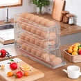 thumbnail image 5 of Fridge Egg Storage Box, 4-Tier Automatic Rolling Egg Dispenser, Space-Saving 30 Egg Organizer for Refrigerator Side Door, Transparent Stackable Egg Tray for Kitchen Organization, 1X Storage Rack, 5 of 7