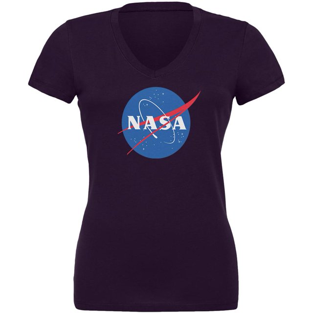 NASA Logo Juniors V-Neck T Shirt