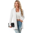 thumbnail image 2 of JWD Women's Open Front Cardigan with Pockets Long Sleeve Lightweight Casual Sweater White M, 2 of 6
