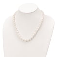 thumbnail image 4 of 925 Sterling Silver Beaded Necklace Chain Majestik 6-12mm Graduated White Imitation Shell Pearl Hand-knotted 18 inch, 4 of 5