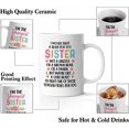 thumbnail image 3 of Sisters Coffee Mug, Sister Gifts for Little Girls, Little Sister Gifts, Sister Gifts for Birthday Christmas Graduation, Youngest Sister Mug, 11 Oz Ceramic Cup, 3 of 6