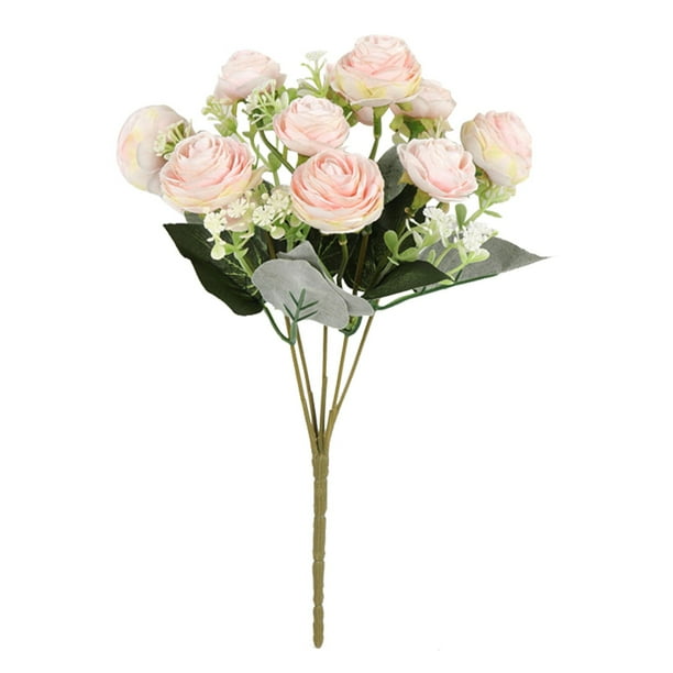 Ramo De Novia Con Rosas Artificiales, Flores Artificiales, Rosas Artificiales, Flores De Seda, Ramo Atado A Mano, Rosa