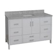 thumbnail image 2 of California 60" Single Bathroom Vanity with White Cabinet and Carrara Marble Top, 2 of 6