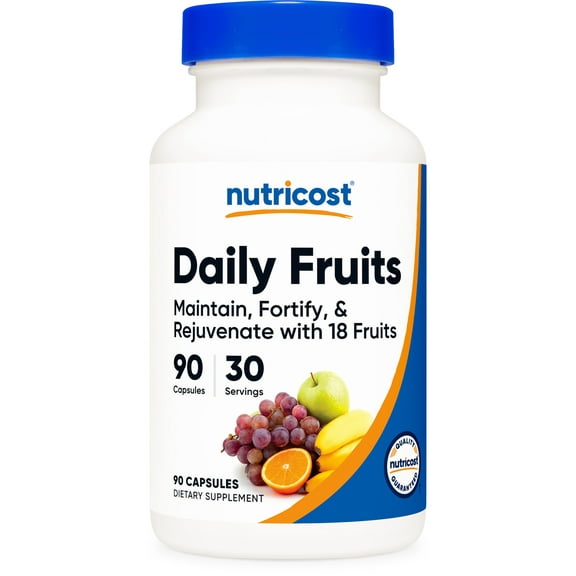Nutricost Daily Fruits (18 Fruits Blend) 90 Capsules - Gluten-Free, GMO-Free, 30 Servings