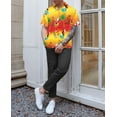 thumbnail image 2 of HAPPY BAY Men's Beach Button Down Funky Santa Claus Party Dress Shirt Holiday Ugly Christmas Tree Hawaiian Gifts Shirts for Men XS Santa Surf, Orange, 2 of 7