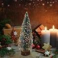 thumbnail image 2 of JeashCHAT Christmas Decorations Desktop Miniature Christmas Trees Mini Pine Tree with Snow and Wood Base for Xmas Holiday Party Home Tabletop Decor, 2 of 5