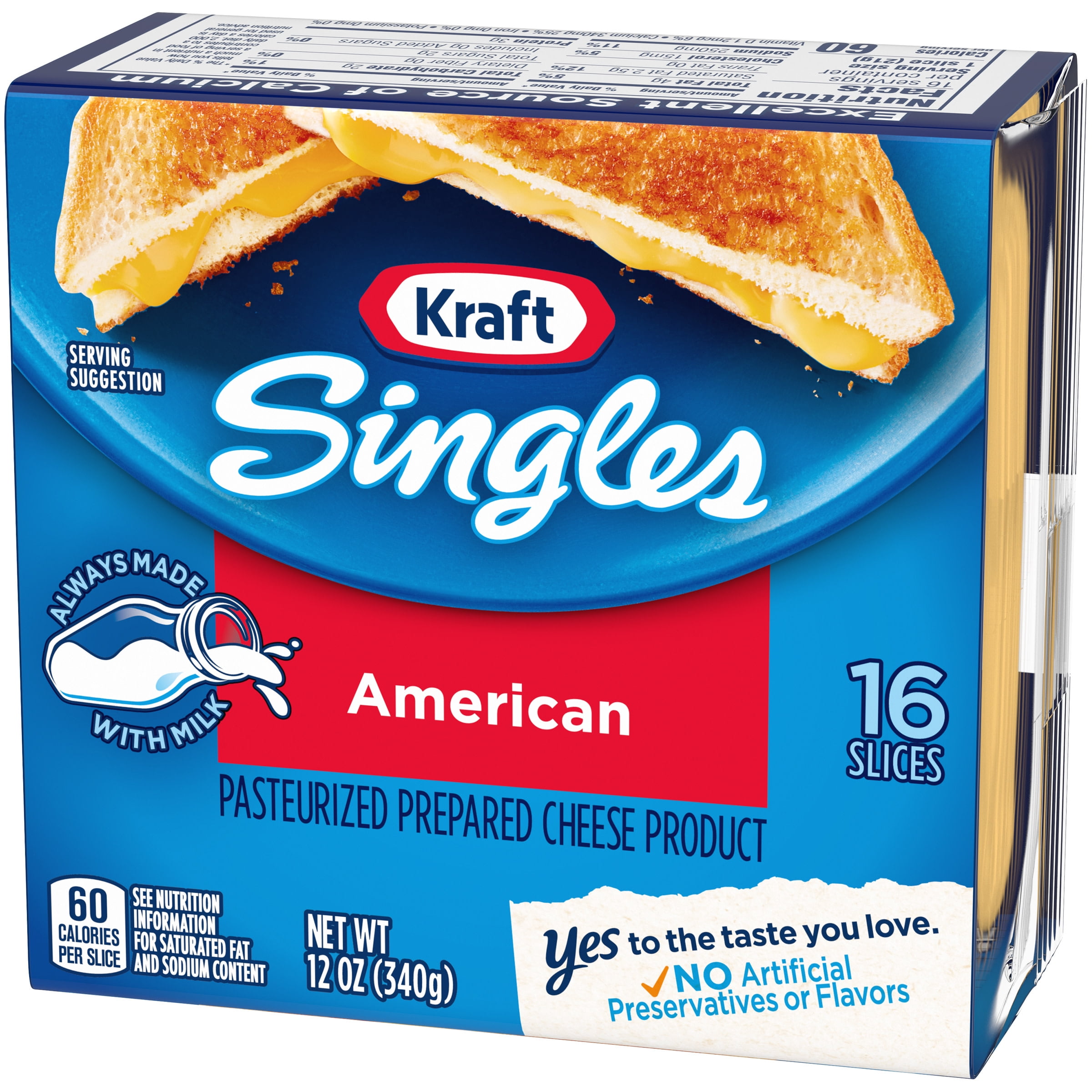 Kraft Singles American Cheese Slices 16 Ct Pack Walmart Com Walmart Com