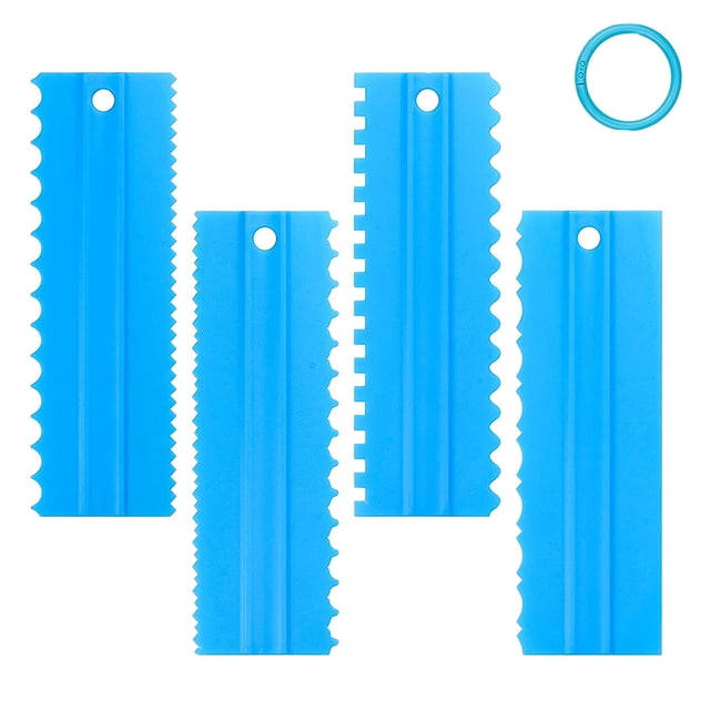Raspador de pasteles para decoración, peine de dientes de sierra de plástico, mousse, mantequilla, crema, herramientas para bordes de pasteles, glaseado de pasteles de dientes de sierra de plástico,