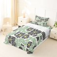 thumbnail image 5 of Homewish Bohemian Abstract Pattern Twin Sheets,Green Gray Daisy Flowers Bedding,3-Piece,1 Fitted Sheet and 1 Pillowcase, 5 of 6