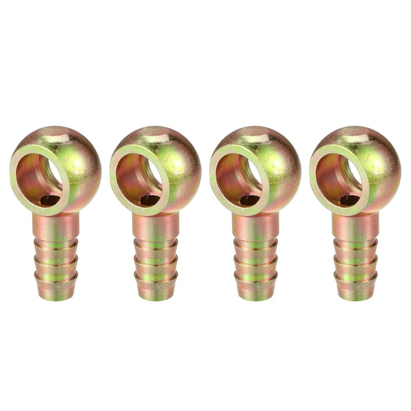 4 Pcs Banjo Bolt Hose Barb Fitting Brake Fuel Line Fitting Adapter for Car Motorcycle 16mm ID 14mm OD