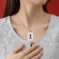 thumbnail image 4 of Collar de 26 letras huecas | Cadena ajustable de acero de titanio | Colgante ligero de acero inoxidable para hombre y mujer | Regalo personalizado con inicial para familiares y amigos, 4 of 4