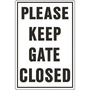 HY-KO 20523 Rural and Urban Sign, PLEASE KEEP GATE CLOSED, Black Legend, 18 in L x 12 in W Dimensions