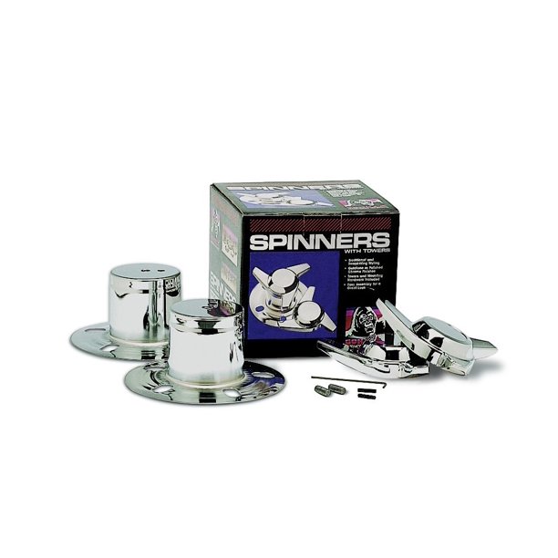 Gorilla Automotive 73515 Chrome 3 Bar Spinners with Towers Pack of 4