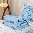 thumbnail image 5 of Erosebridal Western Cowboy Boot Zipper Full Size Comforter Sets with Fitted Sheet and 2 Pillowcases for Girls, Blue Cartoon Bow Star Print Zipper Bedding Set, Stars Reversible, 4pcs, 5 of 7