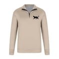 thumbnail image 4 of Mens Quarter Zip Sweatshirts Long Sleeve Stand Collar Casual Pullover Fall Sweatshirt Khaki M(M), 4 of 4