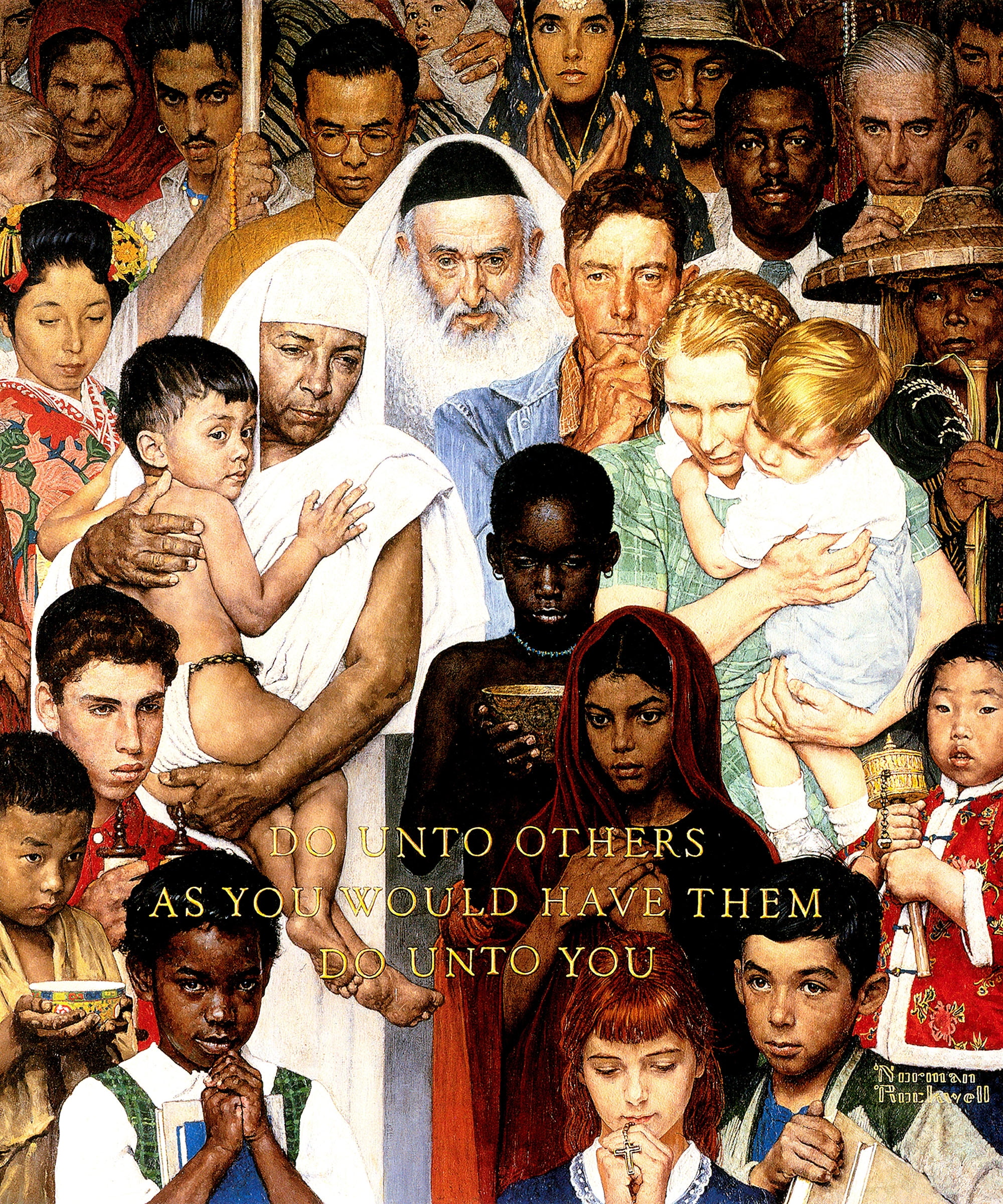 Marmont Hill Golden Rule by Norman Rockwell Canvas Wall Art