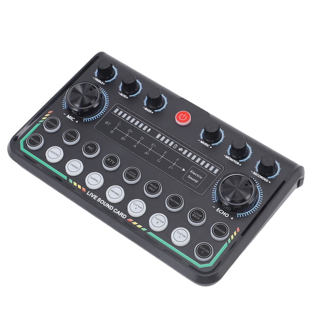 Planche de Mixeur Sonore, Puce de Réduction de Bruit 5 Changeurs de Voix 4 Fonctions Spéciales Carte Son pour Diffusion en Direct