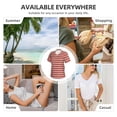 thumbnail image 2 of Yiaed Red and Brown Squares Print Women's T Shirt V-Neck Short Sleeve Shirt Casual Breathable Tee Summer Tops-3X-Large, 2 of 5