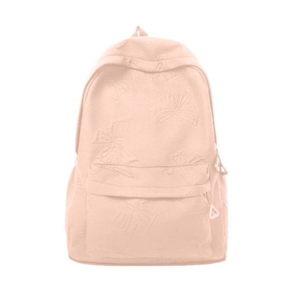 CAIVO Black Embossed Bowknot Backpack, Cute Textured Bow Pattern School Bookbag, Lightweight Casual Daypack for Girls Student Travel
