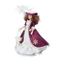 thumbnail image 4 of Muñeca de porcelana en miniatura estilo victoriano con falda morada oscura y sombrero para mujer, para decoración de casa de muñecas a escala 1/12, 4 of 15