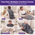thumbnail image 6 of KEKOY Ultra Soft Heating Pad for Back and Shoulder Relief, Extra Large Electric Heat Pad with 4 Heat Settings, 24"x37", 2-Hour Auto Shut-Off & Machine Washable, Gray, 6 of 12