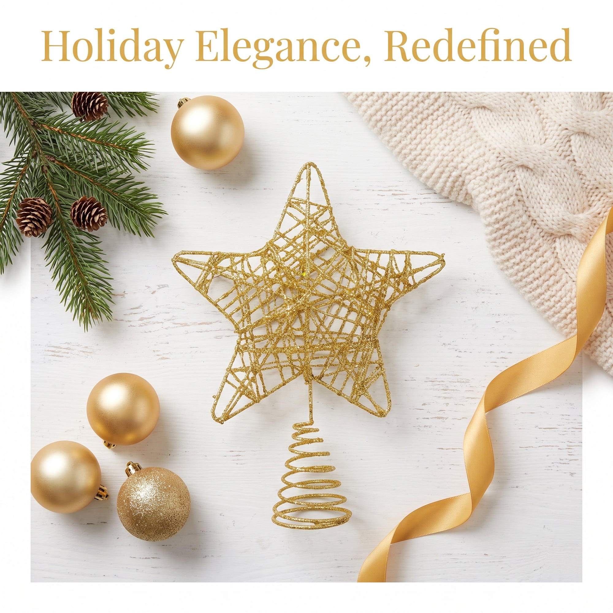 Unique Bargains Shimmering Celestial Emblem Luxury Flexible Coil Canopy Accents Gold 6.7"
