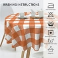 thumbnail image 5 of Autumn Fall Tablecloth 70 Inch Round Thanksgiving Orange Buffalo Plaids Table Cloth Table Cover Polyester Washable Wrinkle Resistant for Kitchen Dining Holiday Party Dining, 5 of 6