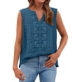 thumbnail image 3 of Women's Linen Tank Tops Pleated Cotton Linen V Neck Sleeveless Fashion Casual Vest Top V Neck Tops for Women, 3 of 6