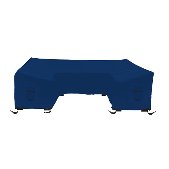 Patio U Shape Sofa Cover 18 Oz Waterproof - 100% UV & Weather Resistant Customize Outdoor sofa Cover with Air Pockets and Drawstring with Snug Fit (33" H X 90" W x 30" D, Blue)