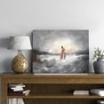thumbnail image 2 of Jesus Wall Art Watercolor God Walking on Water Paintings God Art Prints Religious Posters Pictures Bible Verse Wall Art Framed Canvas Christian Decor for Bedroom Living Room Decor 12"x16", 2 of 6