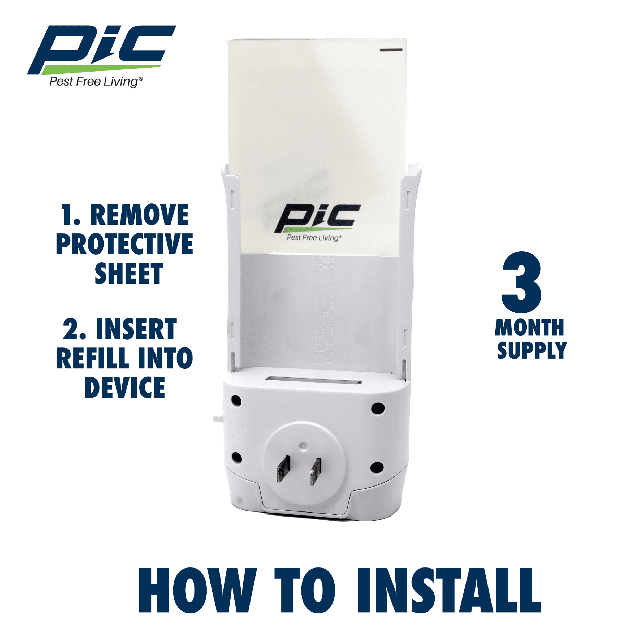PIC Flying Insect Trap Refills – Catches Flies, Fruit Flies & Gnats (3 Refill Cartridges)