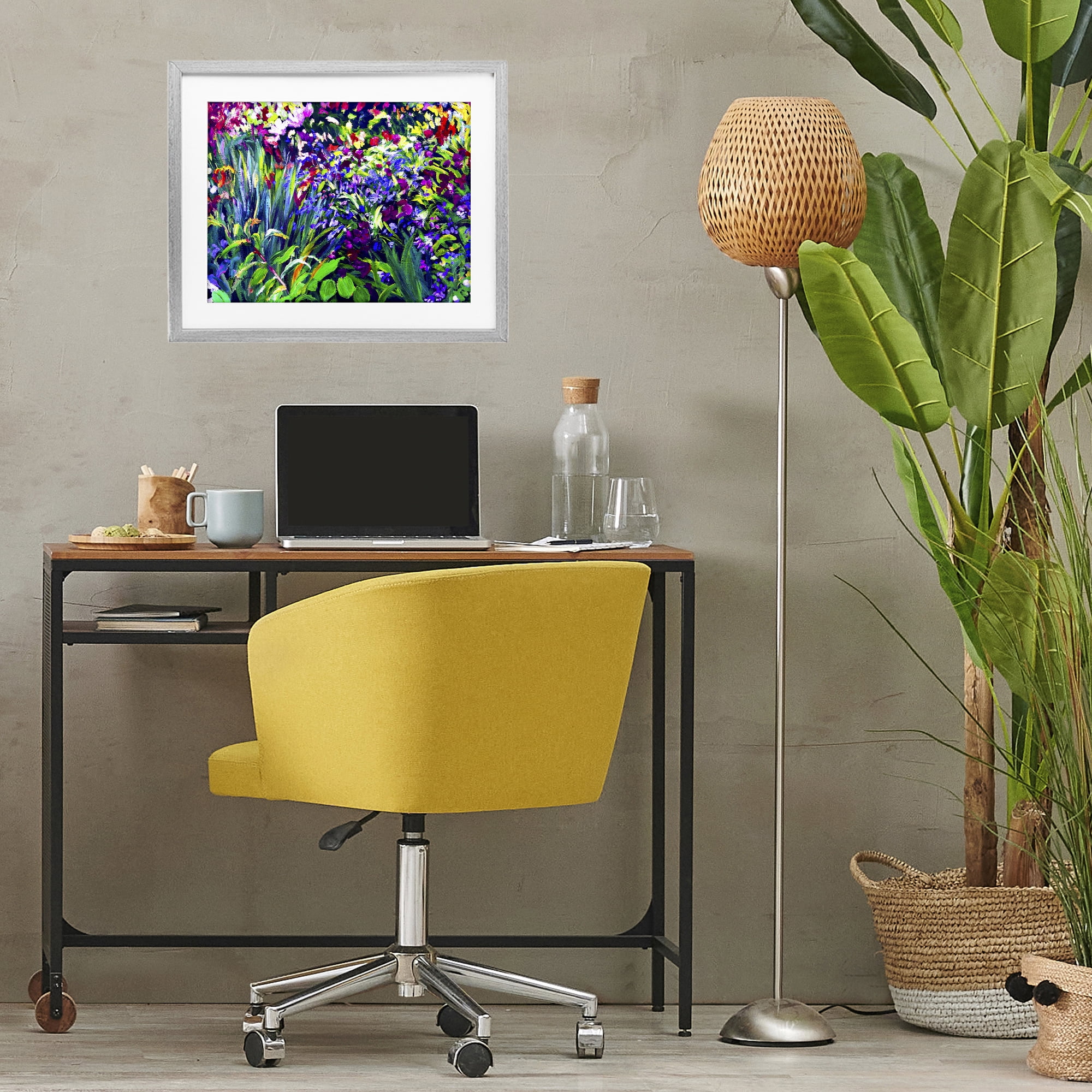 Stupell Industries Vibrant Confetti Garden Gray Framed Print Under Glass, design by Lee Ann Zirbes
