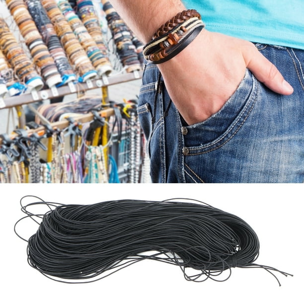 ANGGREK Bracelet String,Elastic Band,100m Round Elastic Band Tag Rope DIY  Bracelet Beading Cord Line Accessories Black 