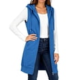 thumbnail image 5 of Diufon Womens Long Zip Up Hoodies Sleeveless Drawstring Hooded Sweatshirt Jackets Fall Winter Warm Waistcoat with Pockets, 5 of 8