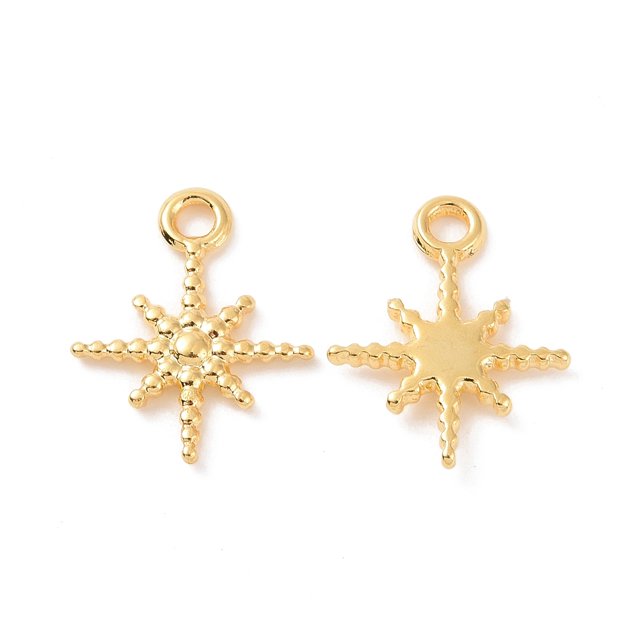 Ion Plating(IP) 304 Stainless Steel Charms Star Charms Golden 12.5x10x1.3mm Hole: 1.5mm
