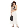 thumbnail image 7 of Women Solid Skirts Long Ruffle Layered Ladies Skirts for Summer, White, 7 of 7