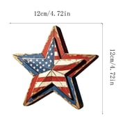 4th of July Tiered Tray Decor Wooden Star Set, 3 Pcs Memorial Day Table Decorations, Rustic Patriotic Tabletop Home Decor, Red White and Blue Decorations for Home