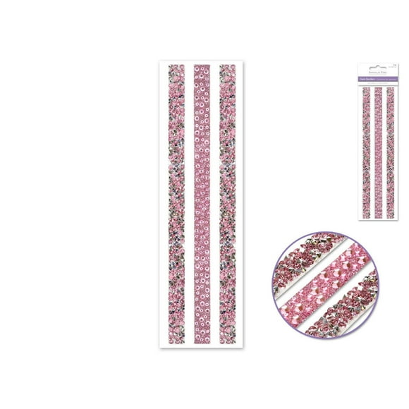 Crushed Rose Gem Borders x3