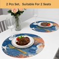 thumbnail image 5 of Orange Navy Blue Coral Round 13 Inch Placemats Set of 2, Summer Beach Coastal Ocean Starfish HeatResistant Non Slip Place Mats for Dining Table, Wipeable Braided Kitchen Table Mats for Housewarming, 5 of 9