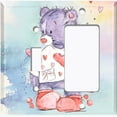 thumbnail image 2 of Metal Light Switch Wall Plate Outlet Cover (Love Friend Purple Teddy Bear Heart Pillow - Single Toggle Single Rocker), 2 of 2