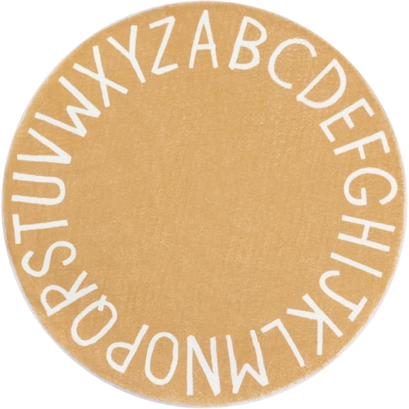 Round ABC Area Rug,55 Inch Soft Floor Carpet,Flannel Washable Alphabet Circle Rug,Non Slip Floor Mat Ideal for Bedrooms,Kids Rooms,Classrooms