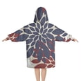 thumbnail image 2 of Red and Blue Pioneer Flower Pattern Blanket Hoodies for Kids 6-13YR Oversize Wearable Blanket Hoodies for Boys Girls Teens, 2 of 7