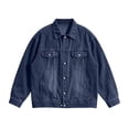 thumbnail image 3 of Hvogkswy Vintage Washed Jean Jacket Men Long Sleeve Button Denim Jackets Lightweight Work Jean Jacket Coat with Pockets, 3 of 7