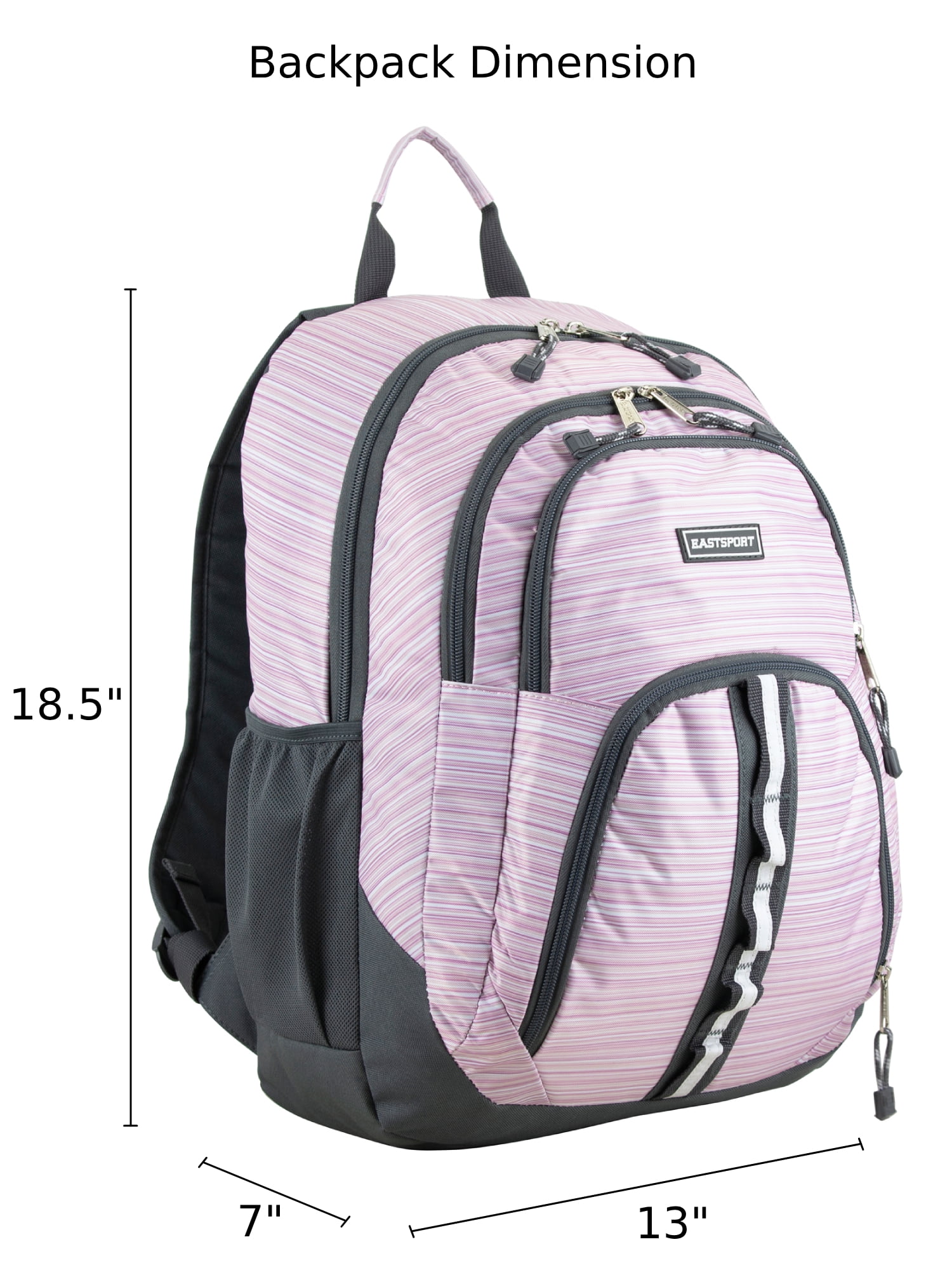 Eastsport Unisex Rally Sport 2.0 Backpack, Pink Stripe
