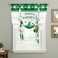 thumbnail image 2 of St. Patrick's Day Tie Up Curtains for Windows, Adjustable Balloon Window Shades, Shamrock Gnomes Gold Coin Plaid Wood Kitchen Window Treatments Adjustable Roll Up Curtain for Basement/Nursery 52"x45", 2 of 8