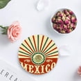 thumbnail image 4 of FMSHPON Decorative Poster Set of 8 Round Coaster for Drinks, Absorbent Ceramic Stone Coasters Cup Mat with Cork Base for Home Kitchen Room Coffee Table Bar Decor, 4 of 6