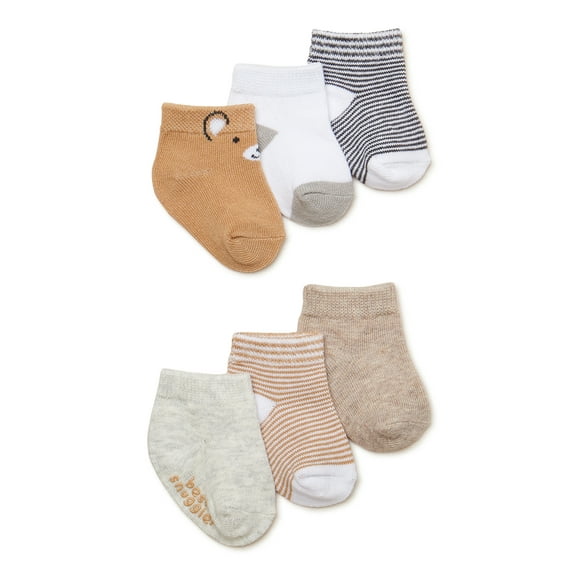 Carter's Child of Mine Baby Boys Bear Ankle Socks, 6-Pack, 0-12 Months