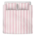 thumbnail image 1 of Juego de cama de rayas rosas (3pcs), blanco Una funda nórdica y dos fundas de almohada, 1 of 9